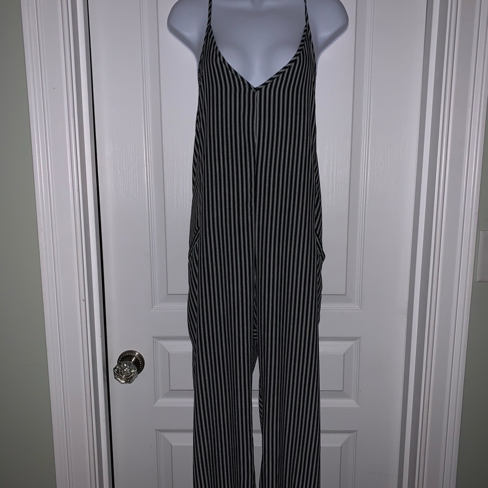 Striped Navy & White Jumpsuit